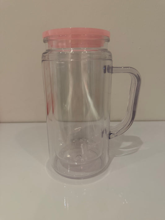 Light Pink 16oz Acrylic Snowglobe Handle