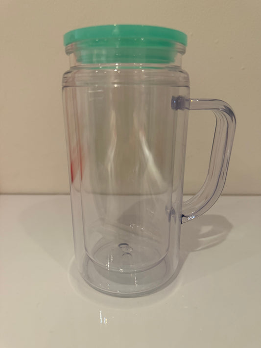 Green 16oz Acrylic Snowglobe Handle