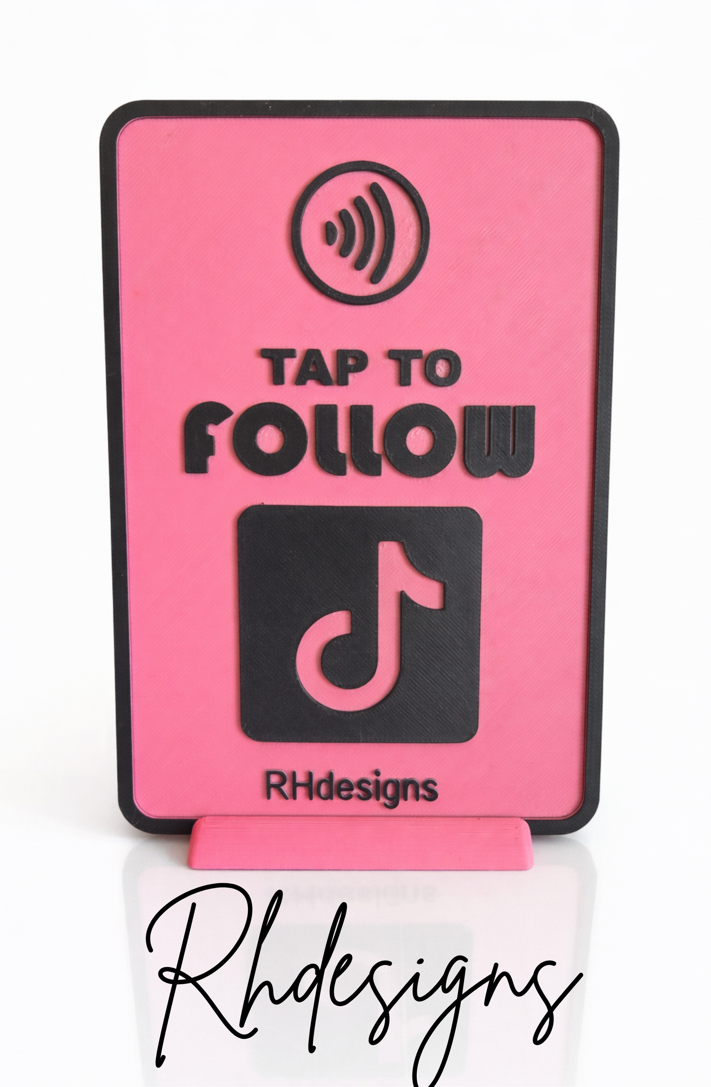 Tap To Follow NFC Sign - 3D Printed