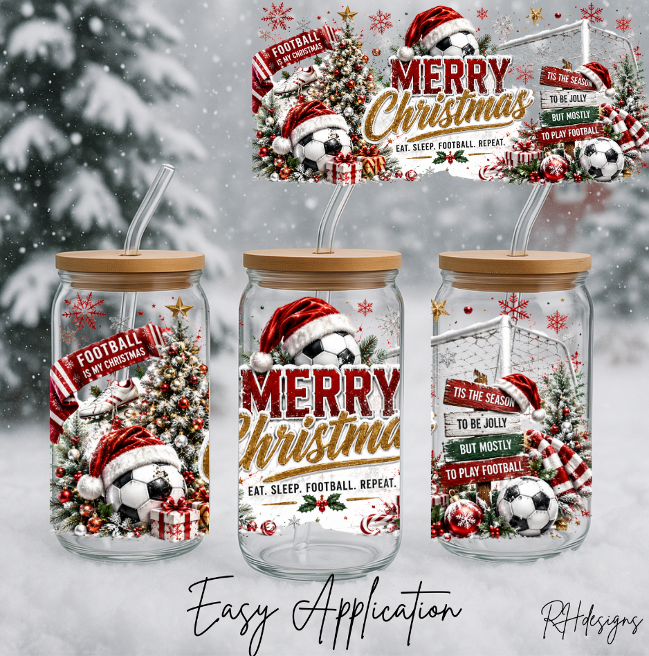 Merry Christmas Football - 16oz