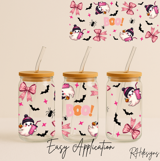 Pink BOO Ghost - 16oz
