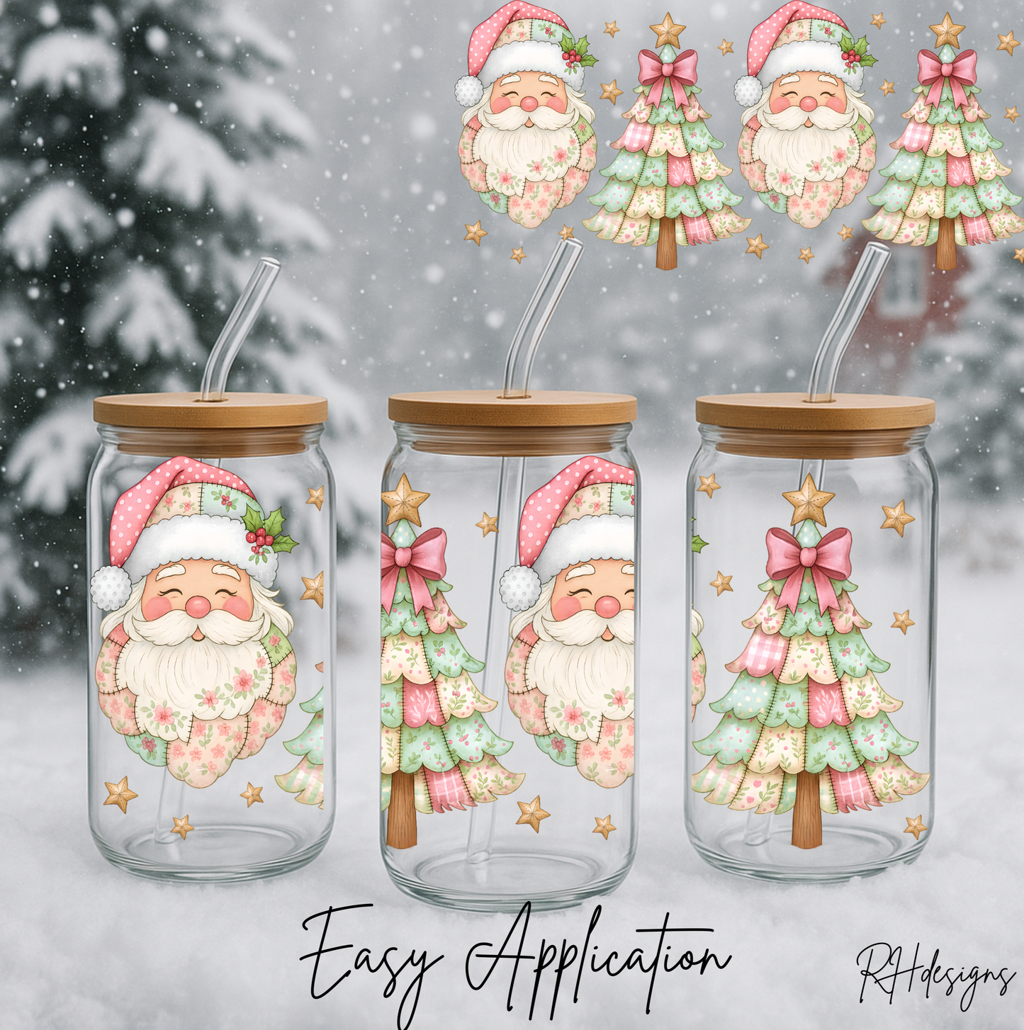 Pink Pastel Santa - 16oz