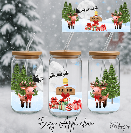 Reindeer & Santa Moon - 16oz