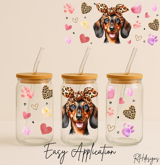 Leopard Print Sausage Dog Valentines - 16oz