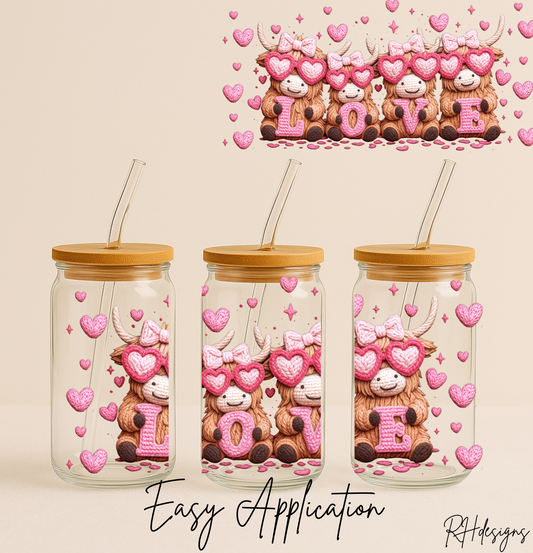 Highland Cow LOVE Valentines - 16oz