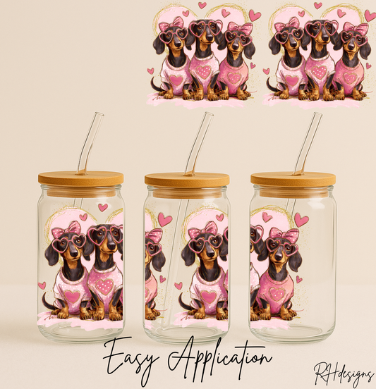 3 Sausage Dogs Valentines - 16oz