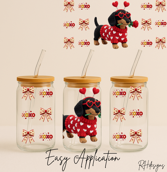 Faux Yarn Sausage Dog Valentines - 16oz