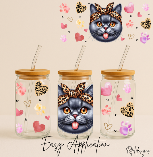 Grey Short Haired Cat Valentines - 16oz