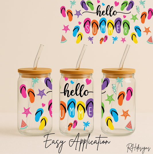 Hello Summer Flipflops - 16oz