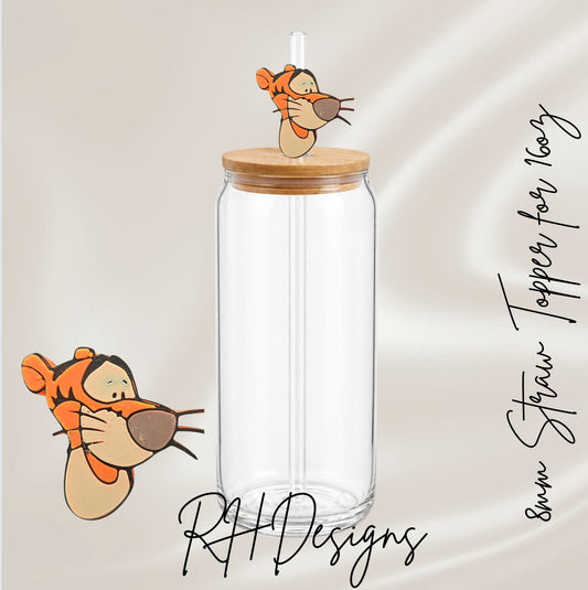 Bouncing Tiger - Straw Topper - 3D