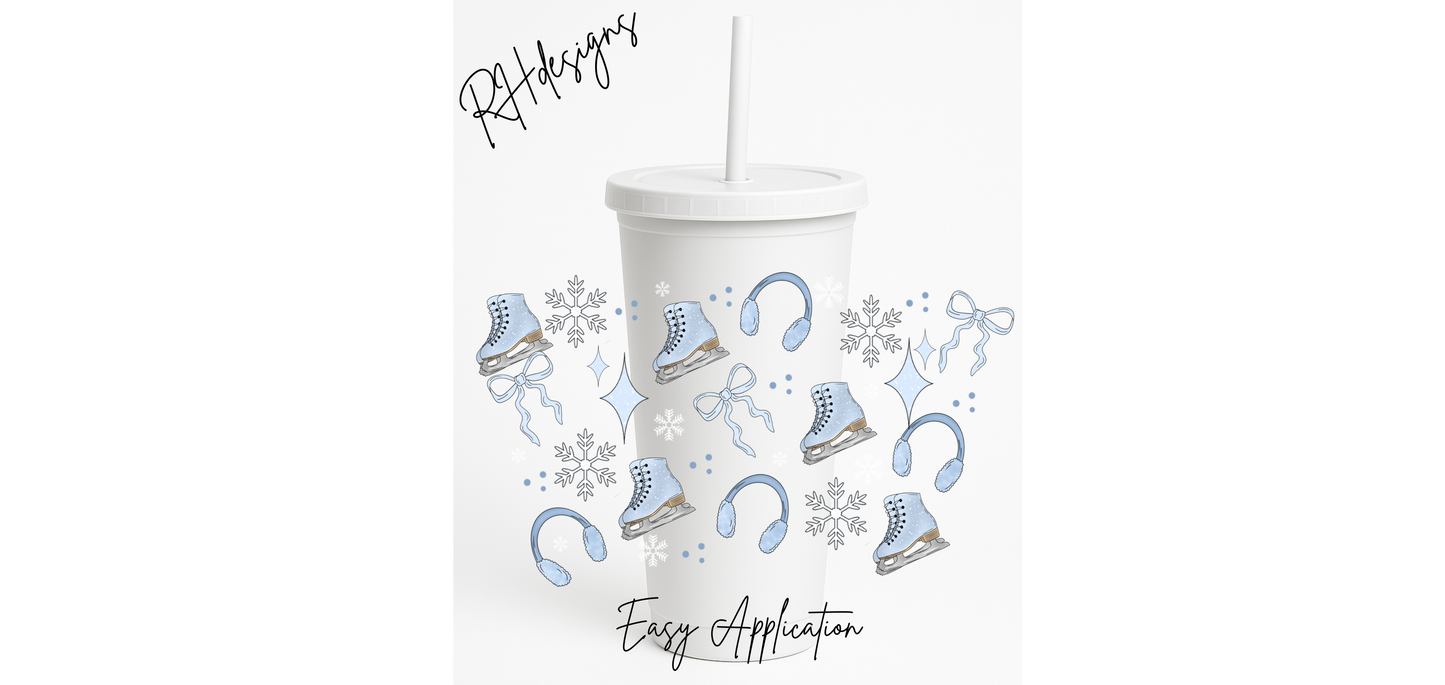 Blue Winter Wonderland Skates - 24oz Cold Cup