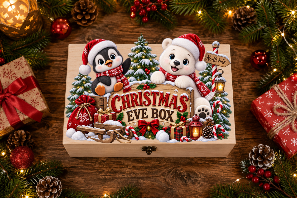 Penguin & Polarbear Red Christmas Eve