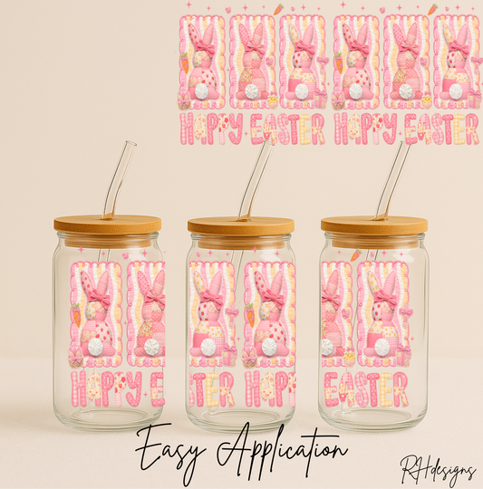 Pink Pastel Easter Bunnies - 16oz