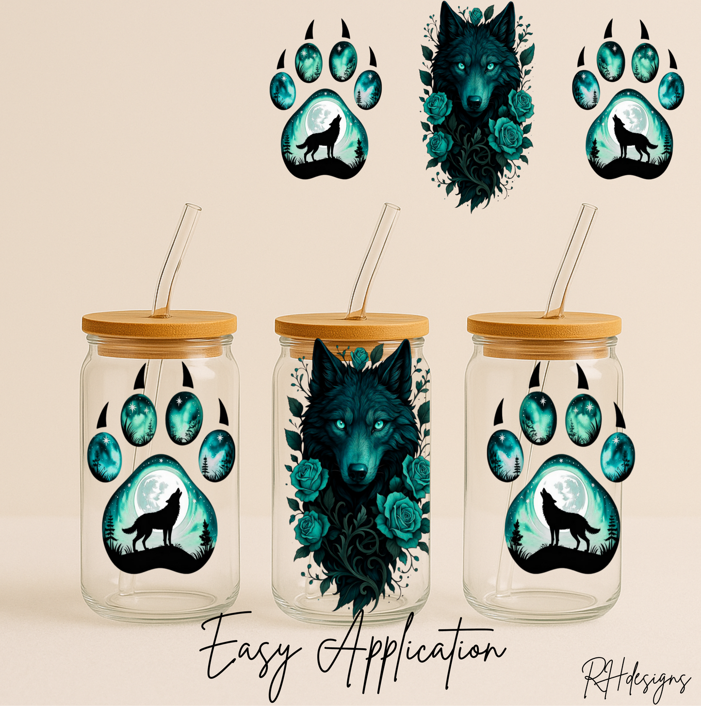 Blue Green Wolf - 16oz