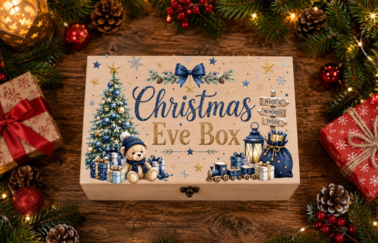 Blue Christmas Eve Teddy Box