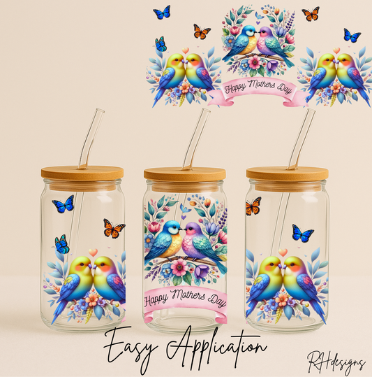 Mothers Day Multicoloured Birds - 16oz