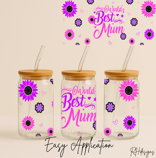 Purple Worlds Best Mum Mothers Day - 16oz