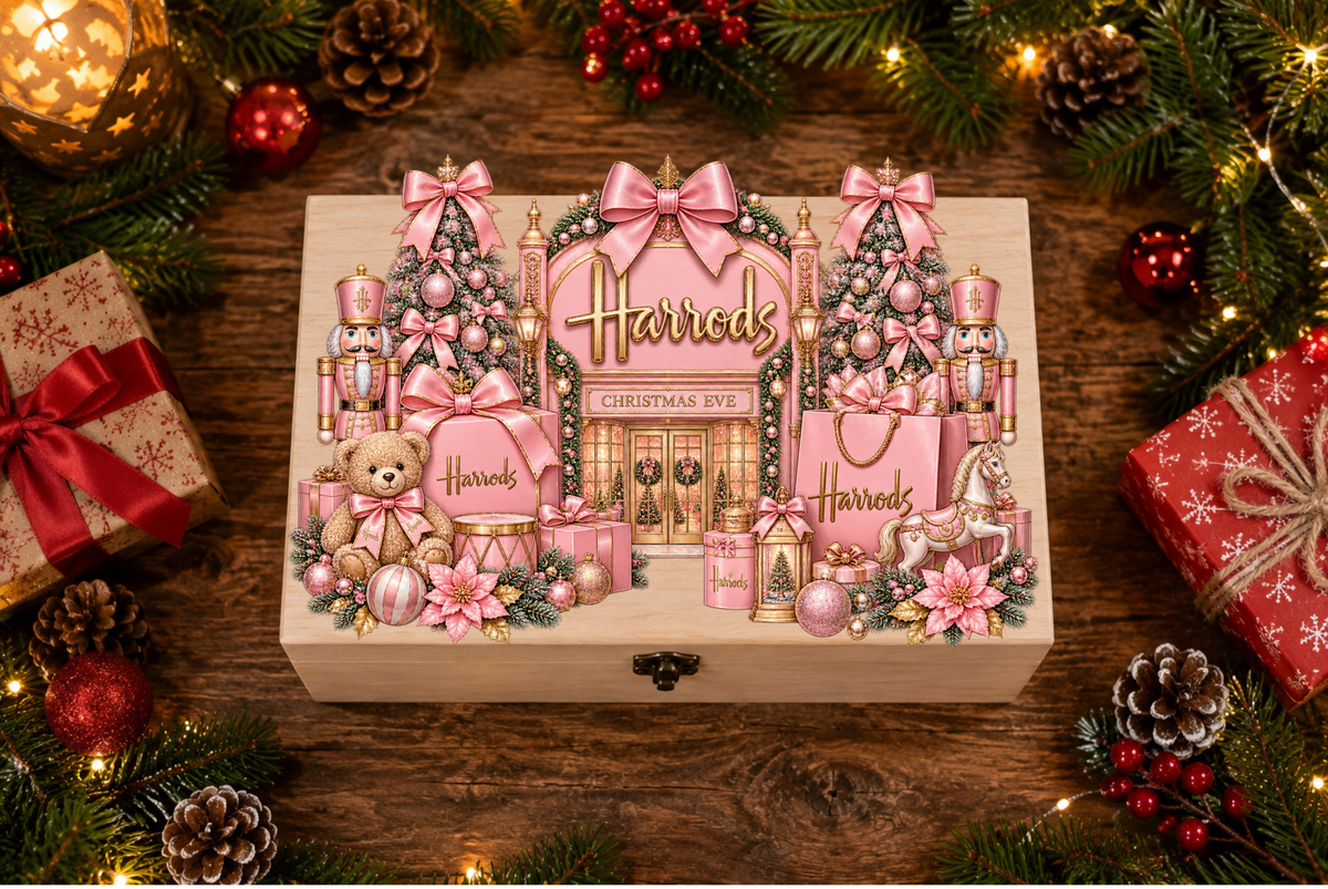 Pink H Nutcracker Bear Christmas Eve