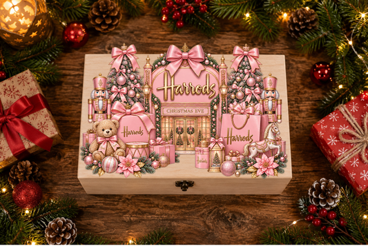 Pink H Nutcracker Bear Christmas Eve