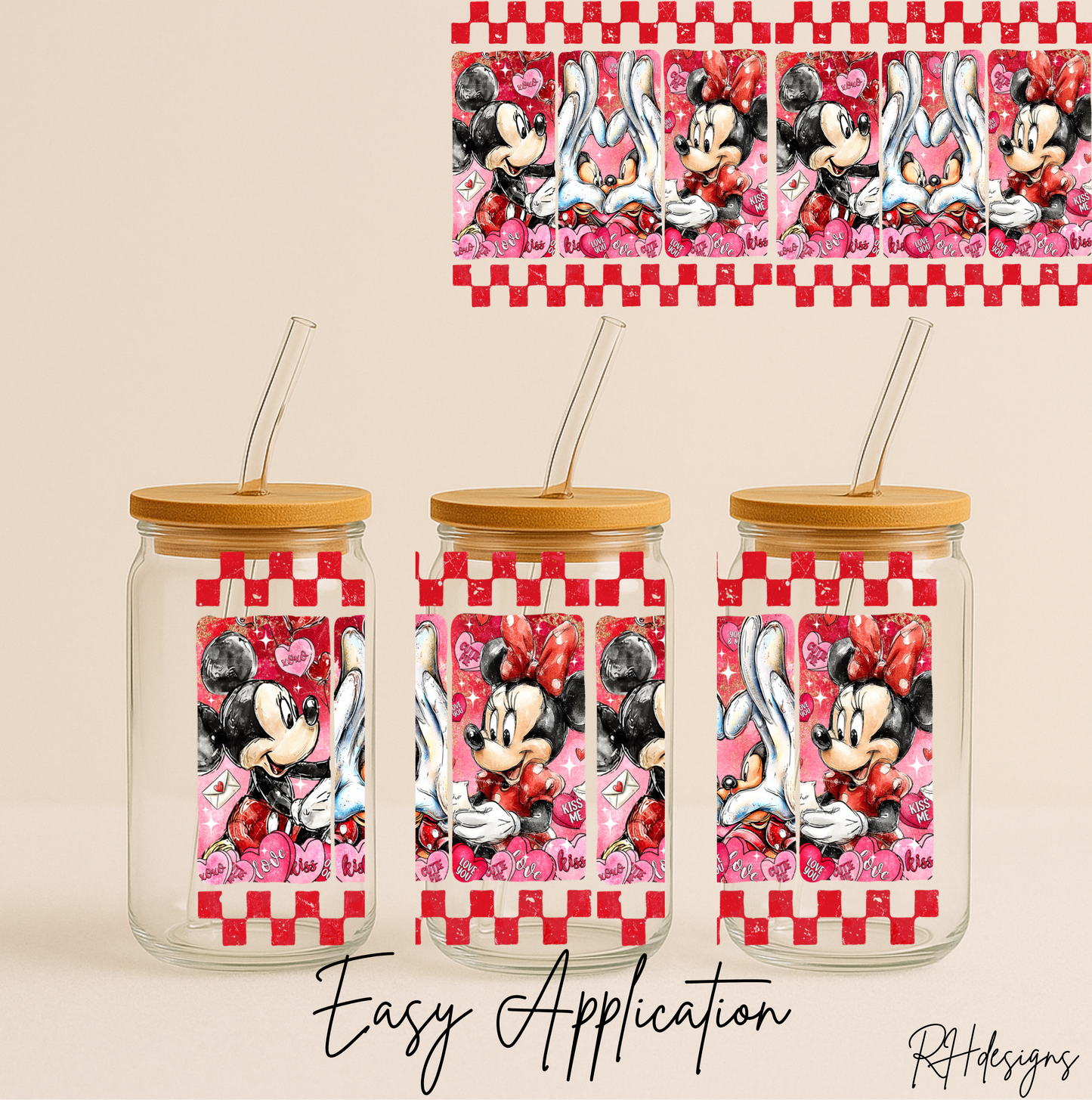 Red Checkered Characters - 16oz