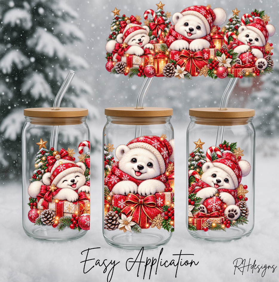 Christmas Red Polar Bear - 16oz