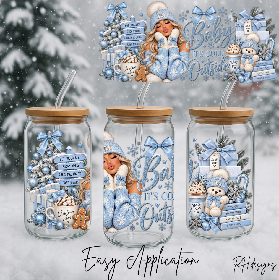 Blue Baby Its Cold Outside Girl - 16oz