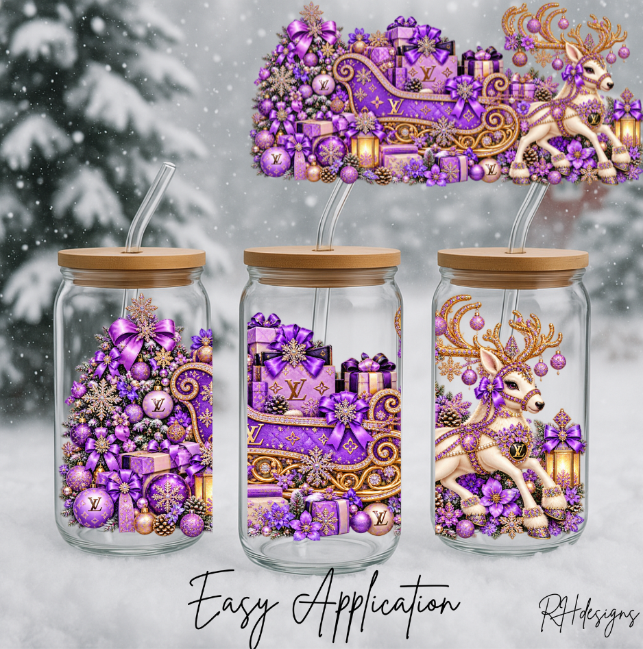 Purple Christmas L Reindeer - 16oz