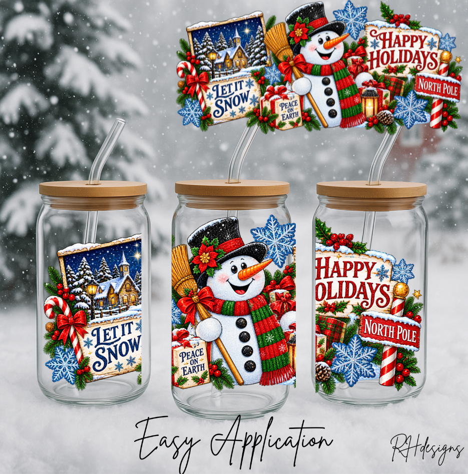 Happy Holidays Snowman - 16oz