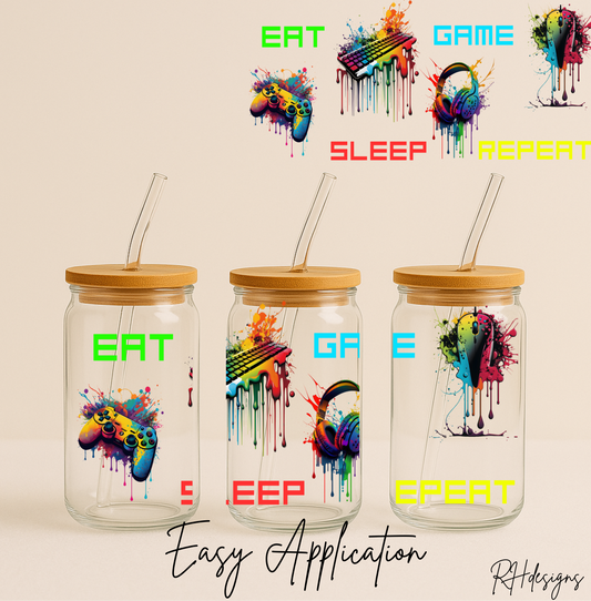 Eat Sleep Game Repeat - 16oz
