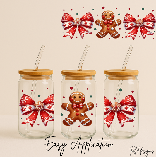 Gingerbread Red Bow - 16oz