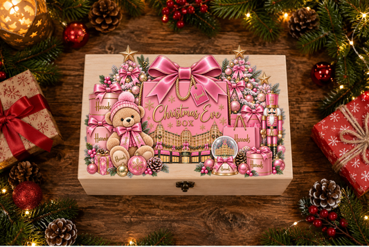 Pink H Bear Christmas Eve