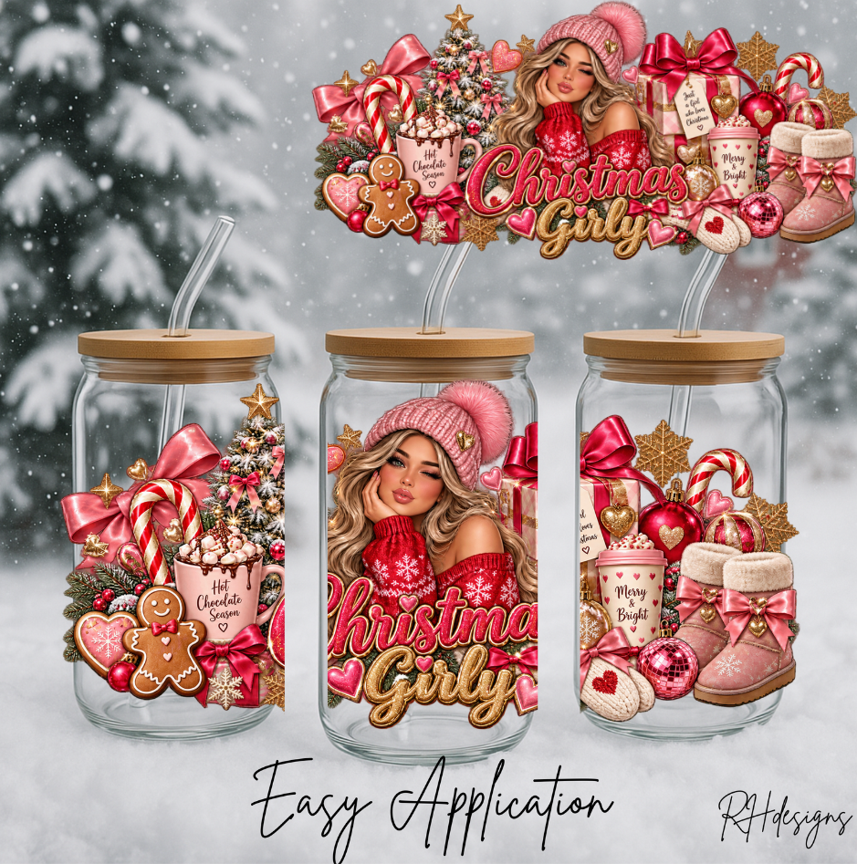 Pink Christmas Girly - 16oz