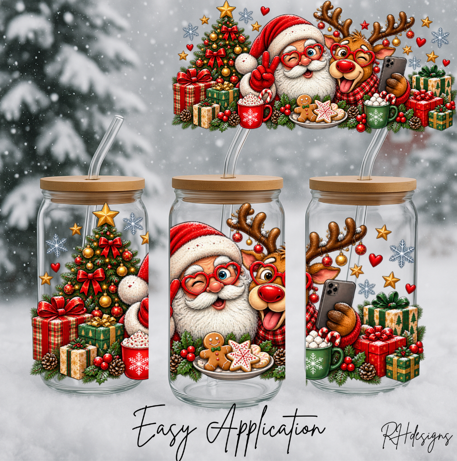 Cheeky Santa Reindeer - 16oz