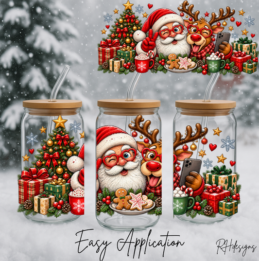 Cheeky Santa Reindeer - 16oz