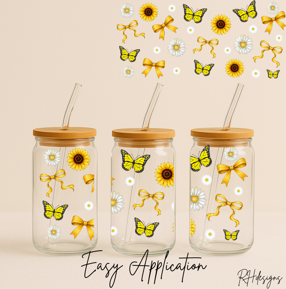 Golden Butterfly & Bow - 16oz