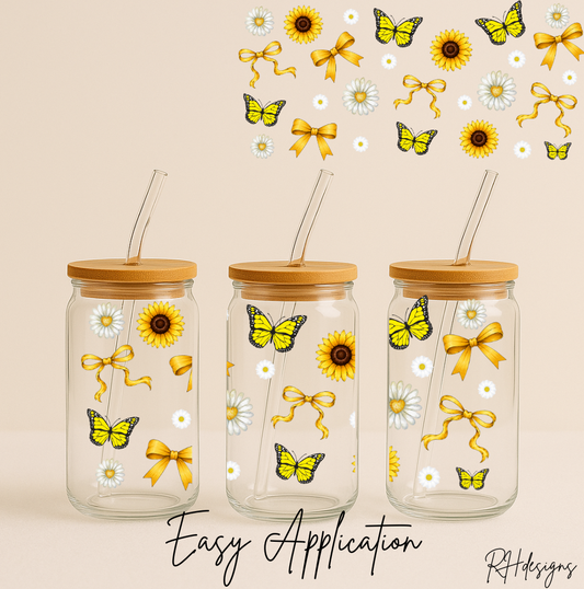 Golden Butterfly & Bow - 16oz