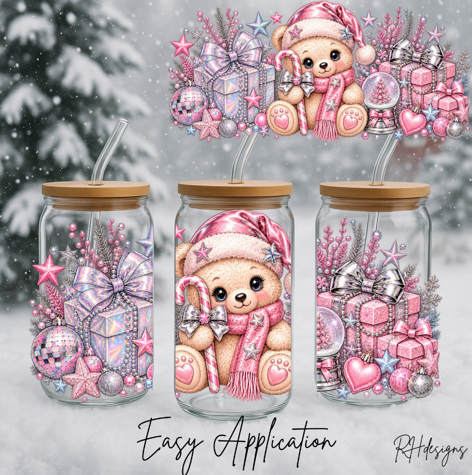 Christmas Pink Teddybear - 16oz