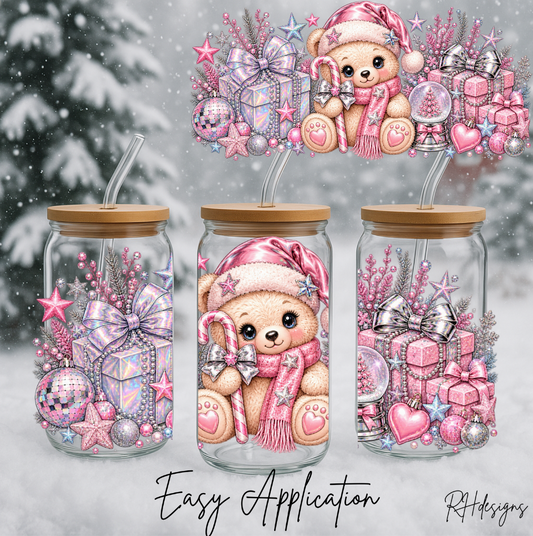 Christmas Pink Teddybear - 16oz