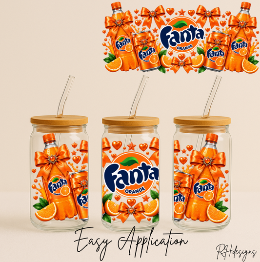 Orange Fan Bow - 16oz