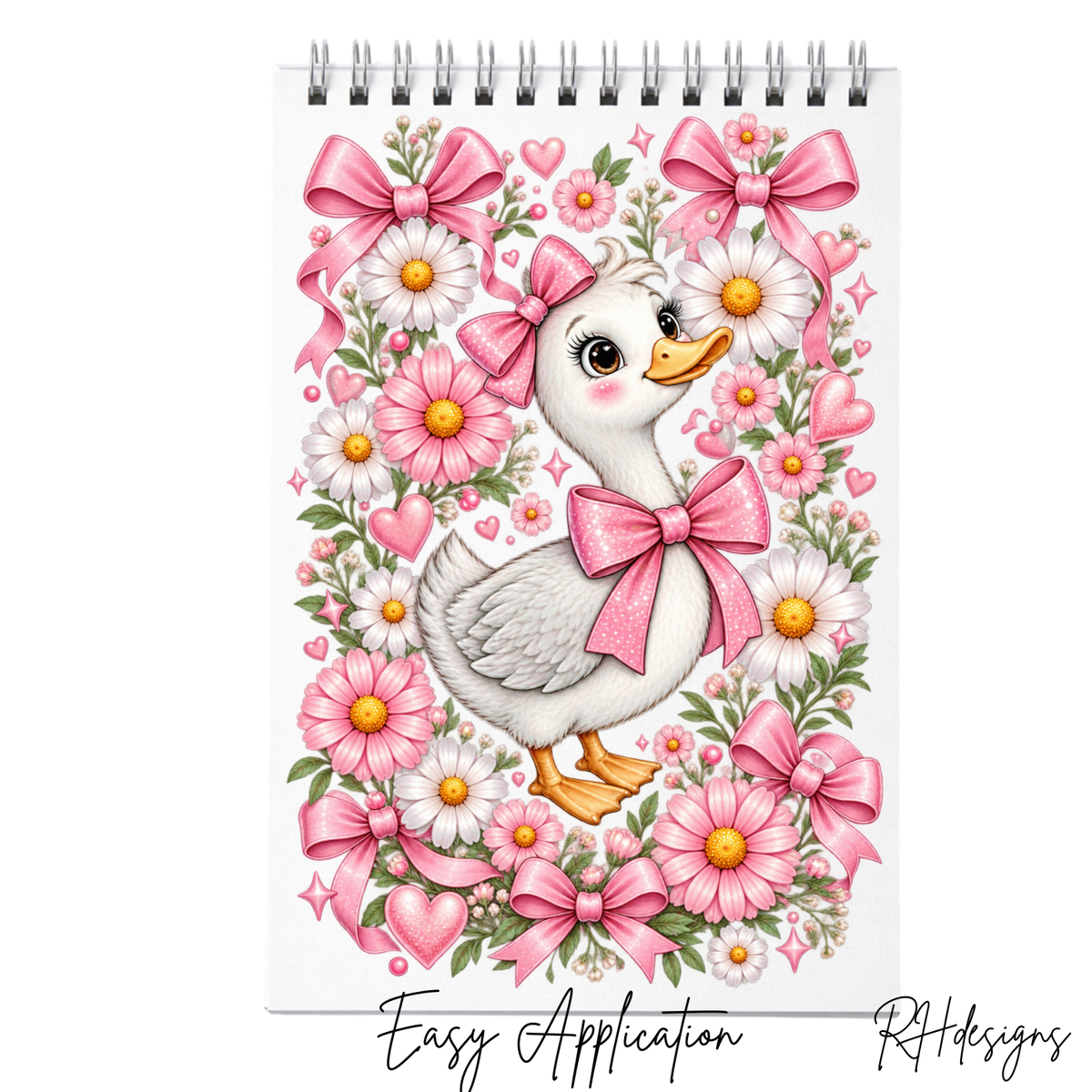 Pink Flower Duck - A5