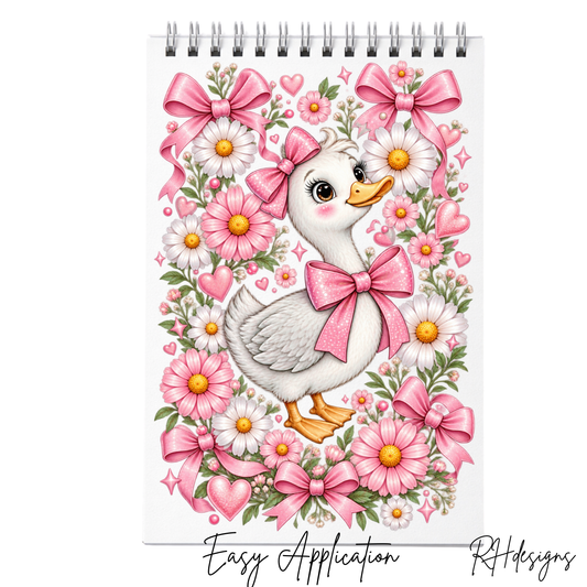 Pink Flower Duck - A5
