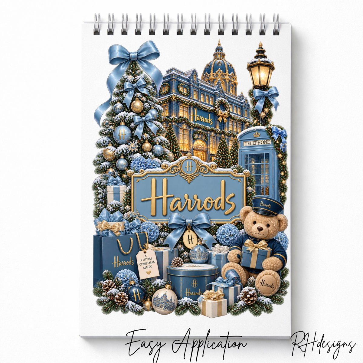 Blue H Bear - A5