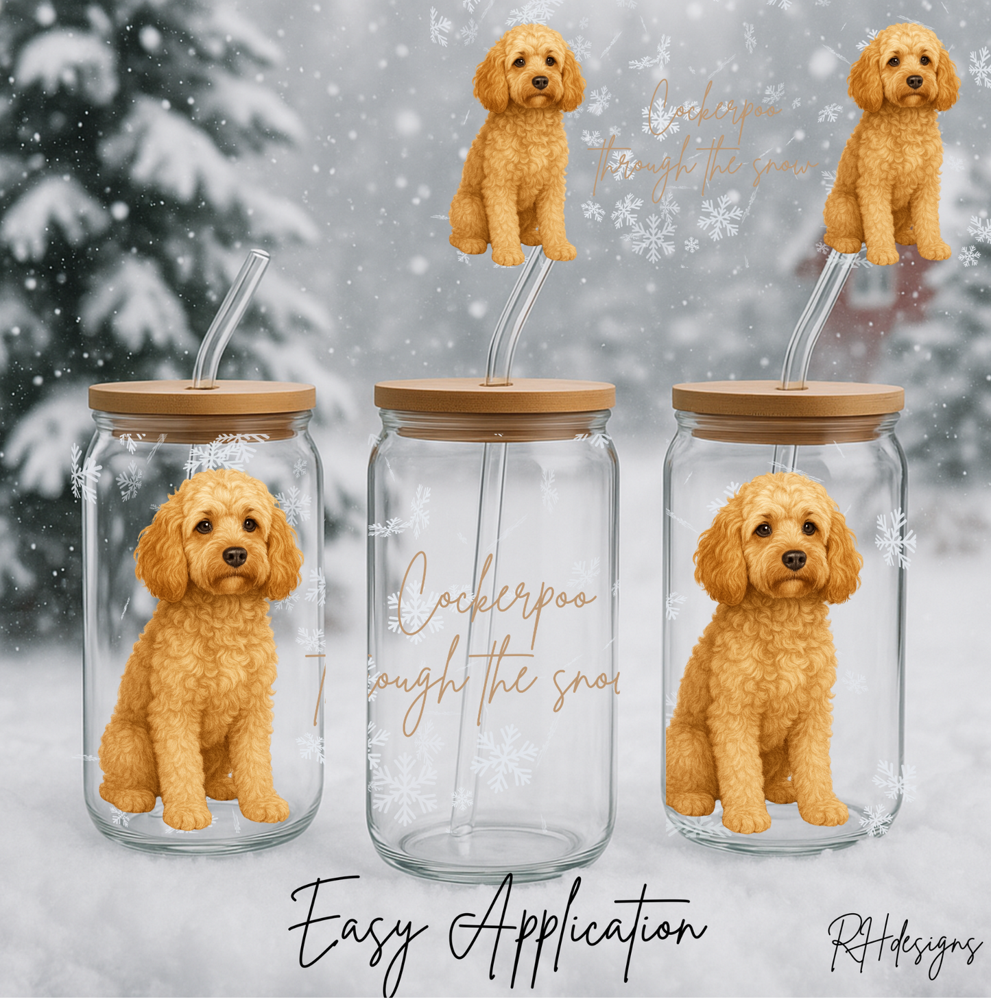 Light Brown Cockerpoo Through The Snow - 16oz