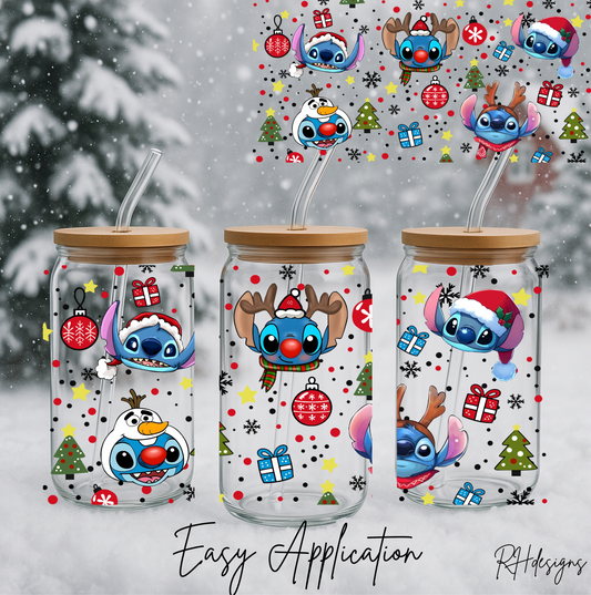 Christmas Blue Alien Snowman - 16oz