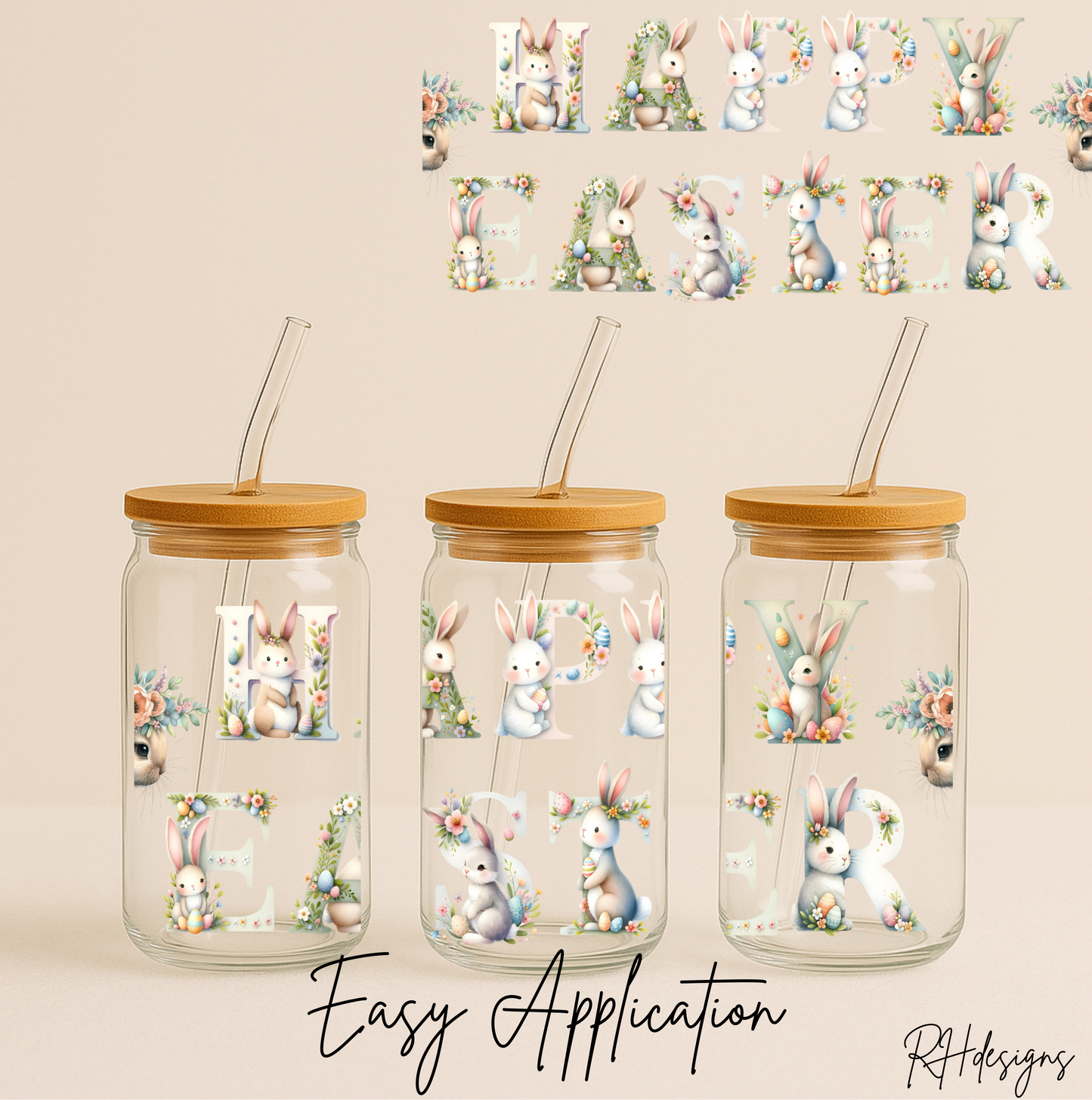 HAPPY EASTER Writing Bunny - 16oz