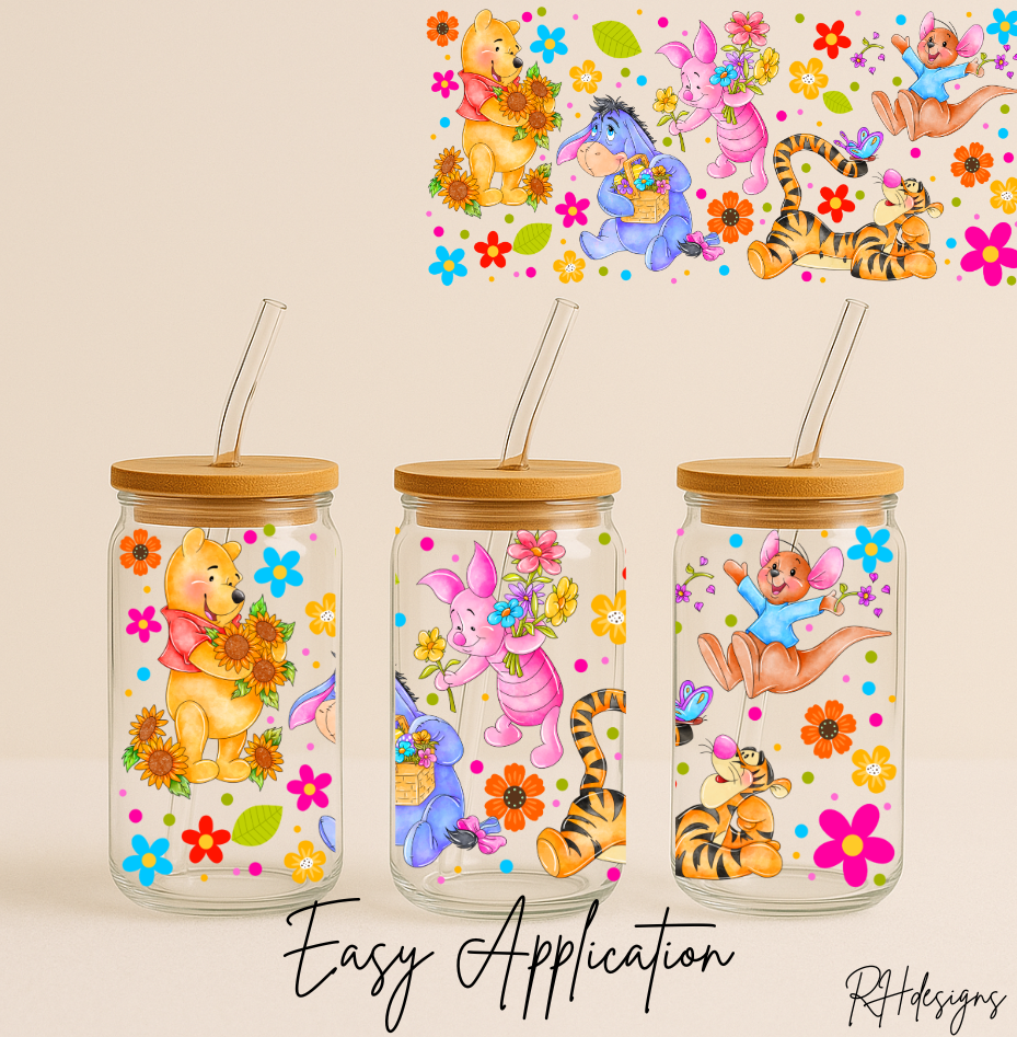 Coloured Flowers Win & Friends - 16oz