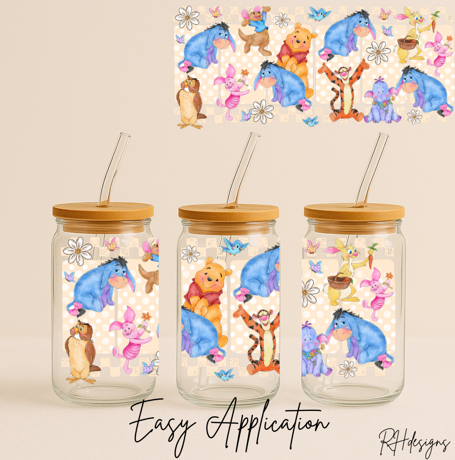 Watercolour Win & Friends Checkered Flower - 16oz