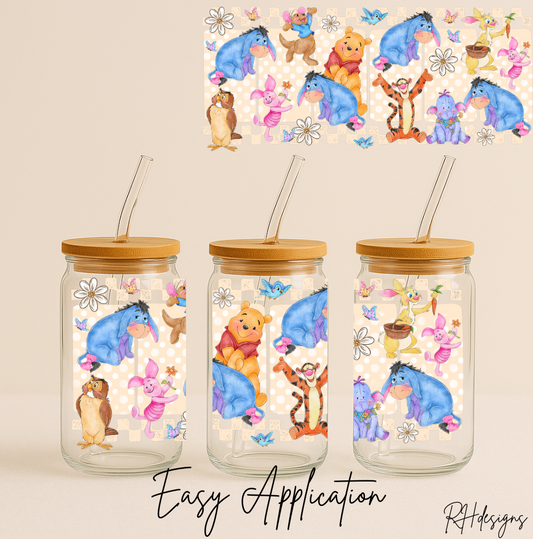 Watercolour Win & Friends Checkered Flower - 16oz