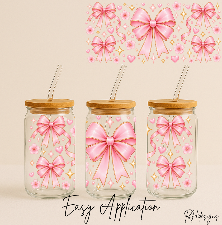 Pink Bow Flower - 16oz