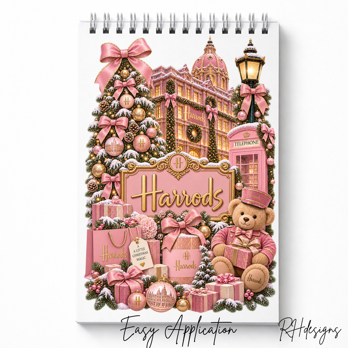 Pink H Bear - A5